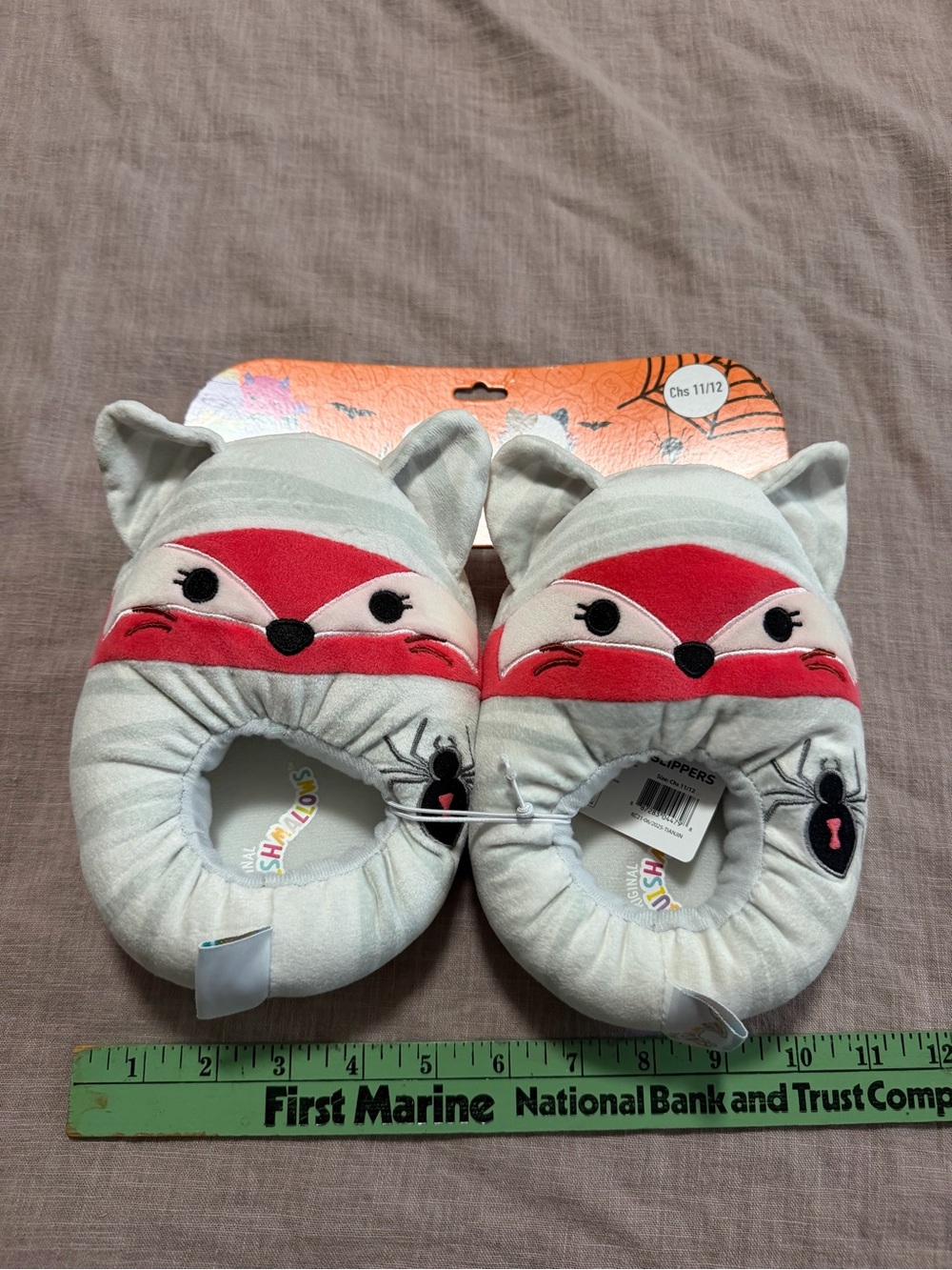 NWT Squishmallows Fifi the Fox Halloween Slippers Kids Size 11/12 Squishmallow